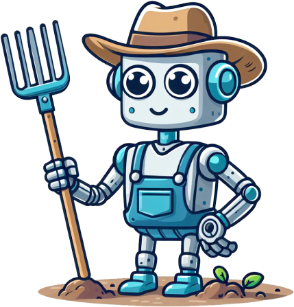 Robotti talikko kädessään